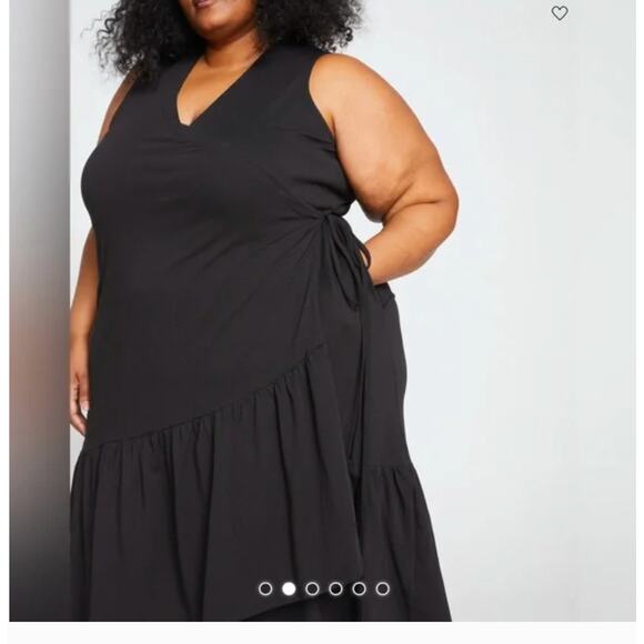 Universal Standard Wrap Twirl Dress 4XS 00 0 2XS NWT Black Capsule Travel Midi - Picture 3 of 11